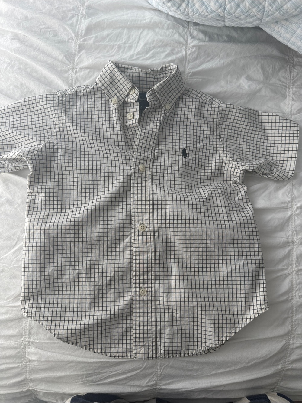 Polo by Ralph Lauren White Shirt with Navy Grid Check